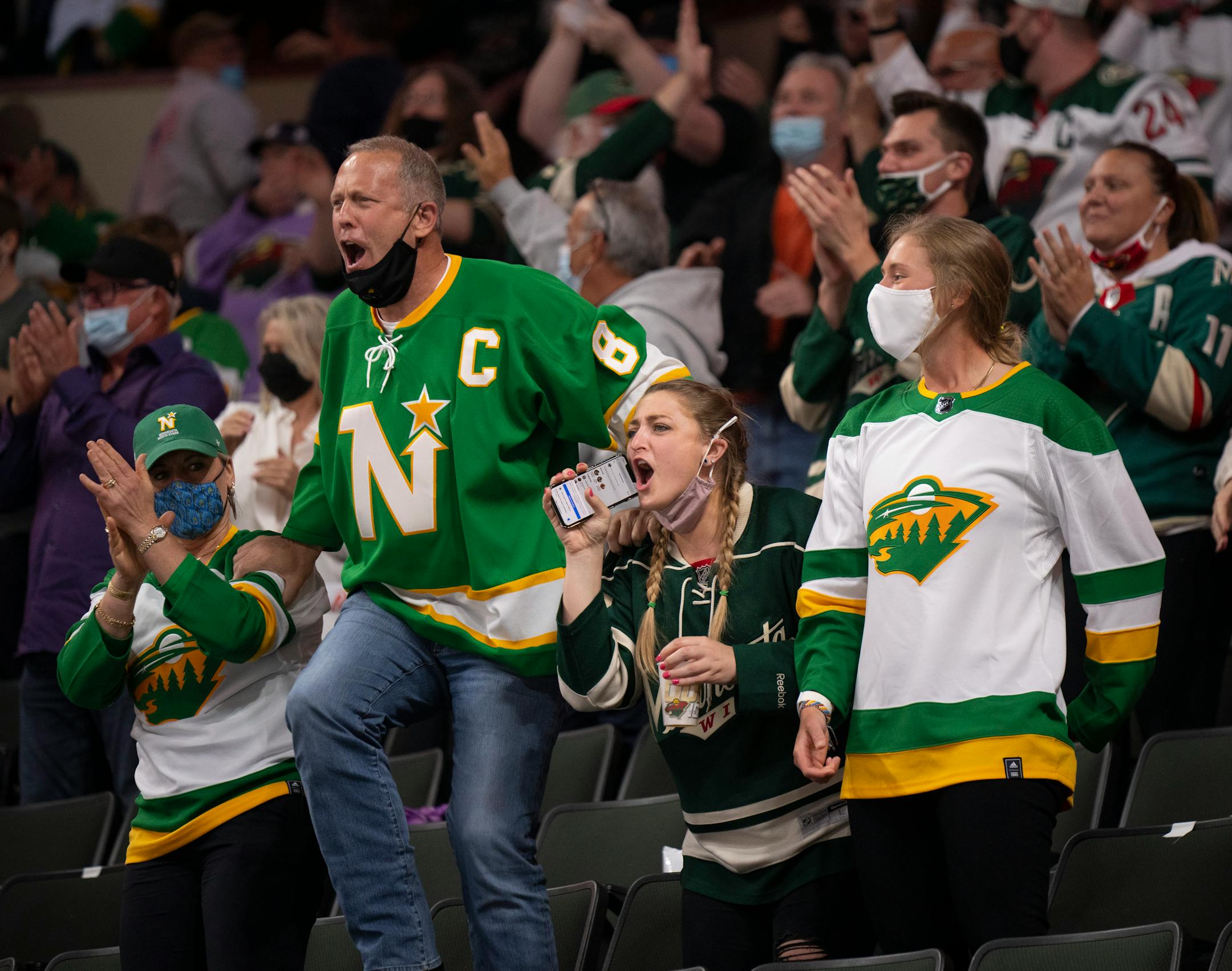Fans reacted to the Wild's second goal in the first period.