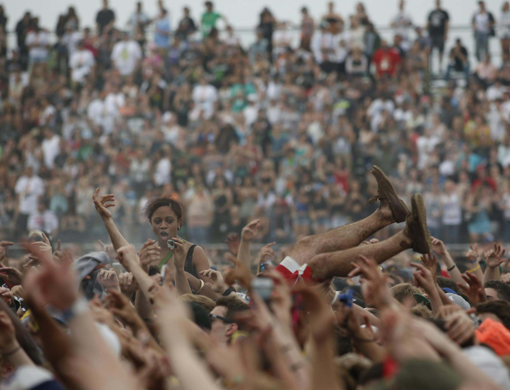 The crowd responded to Wiz Khalifa during his set at Soundset Sunday afternoon.