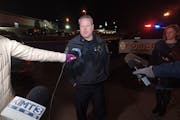 Rochester Police Chief Jim Franklin answered media questions just outside of the KAAL-TV station parking lot Thursday night in Rochester.