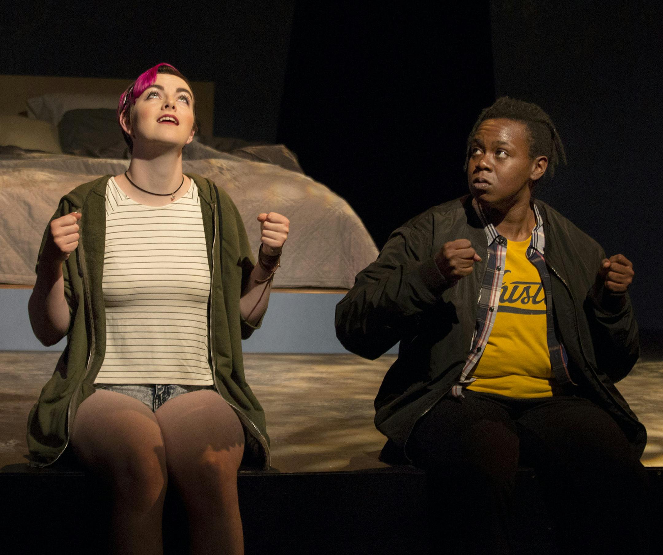 Piper Quinn (Savannah) and Jayden Simmons (Xavier) in 20% Theatre Companyís ìBallast." Photo credit: Nadia Honary.