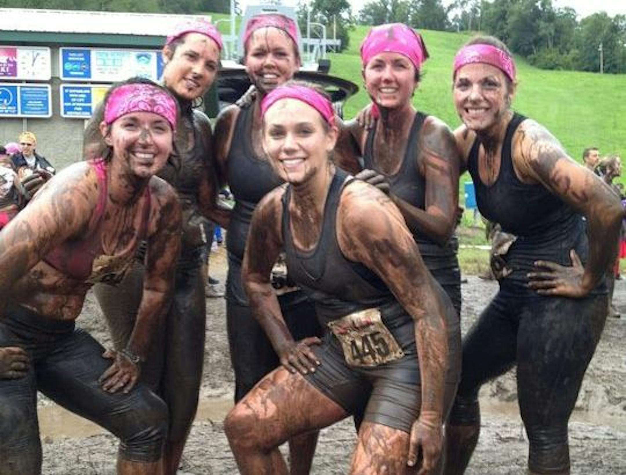 Front and center with her peeps after the race.