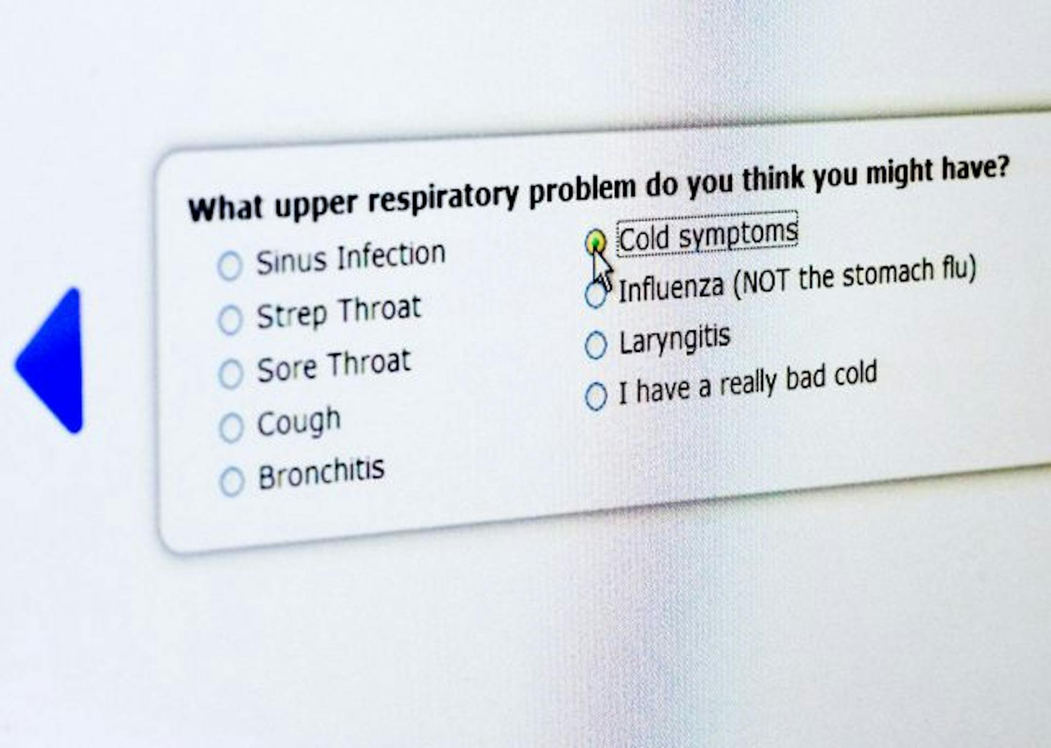 Park Nicollet Clinic worked with Zipnosis in a pilot program where patients answer questions on an online survey which is then sent to a medical professional who diagnose the problem and if necessary write prescriptions in an email. These are examples of patient questions.
