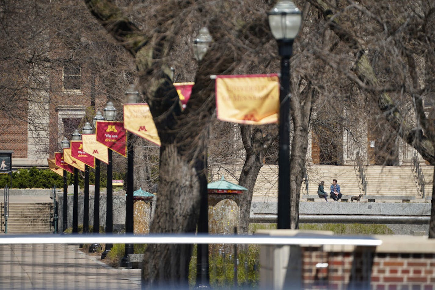 The University of Minnesota was mostly deserted Tuesday afternoon as the University announced it will freeze tuition for most students at its five campuses in the next academic year to provide financial relief to current students and help lure in new students during the pandemic. ] GLEN STUBBE • glen.stubbe@startribune.com Tuesday, April 21, 2020