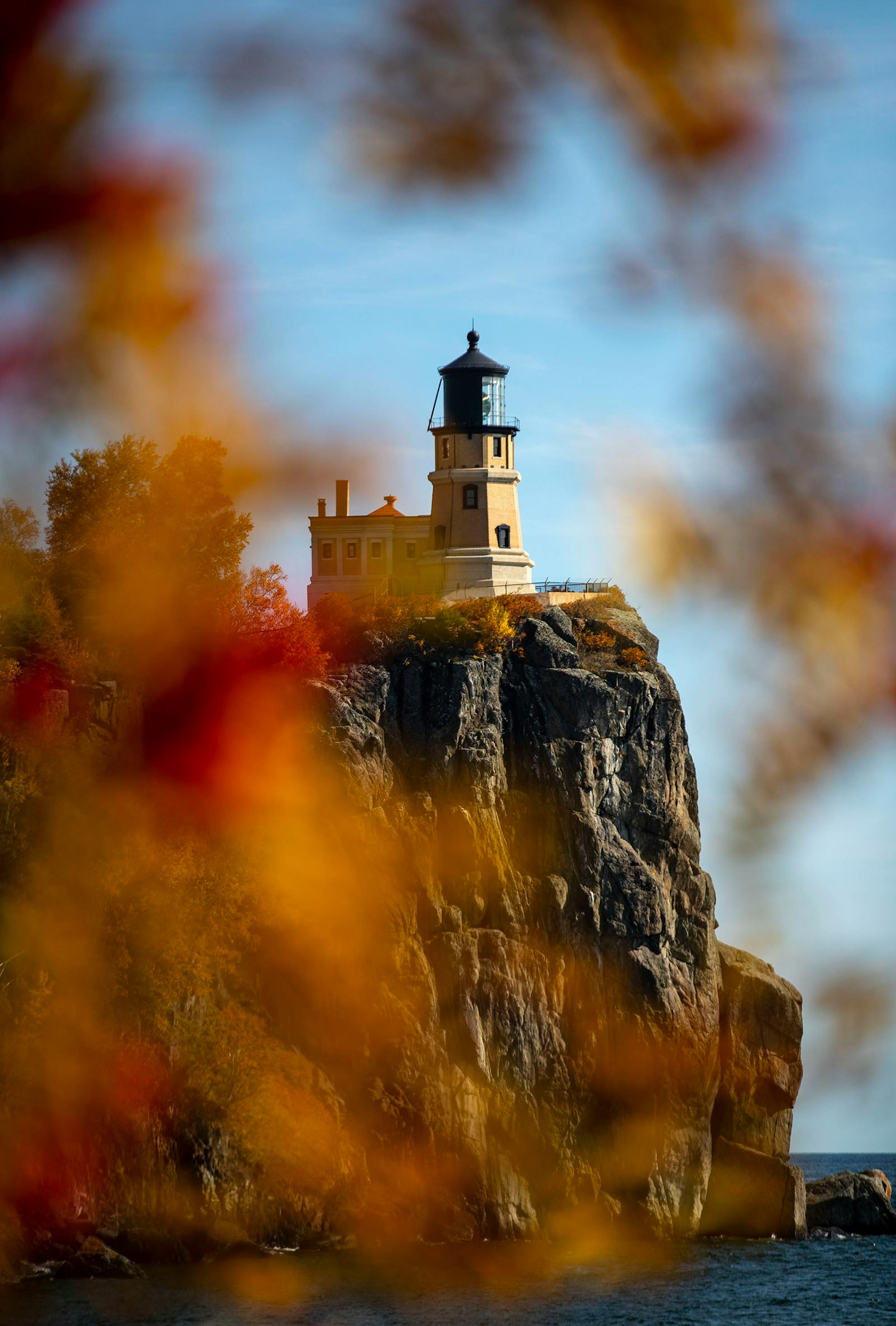 The leaves reached peak foliage along the North Shore by Split Rock Lighthouse in October 2019.