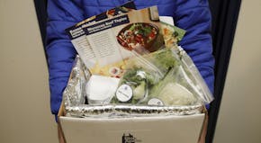 FILE &#xf3; A Blue Apron box at the company&#xed;s warehouse in Brooklyn, Jan. 12, 2013. The Trump administration compared its proposed &#xec;Harvest 