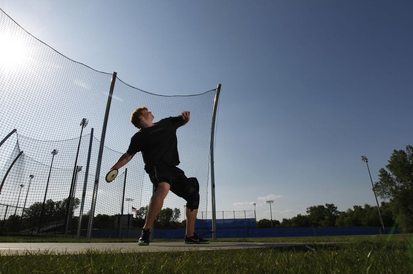 Tom Anderson of Andover High School practiced the discuss on Tuesday.