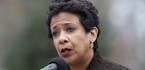 Attorney General Loretta Lynch speaks at the 27th Annual Remembrance Ceremony held for the victims of Pan Am Flight 103, at Arlington National Cemeter