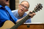 Dan Chouinard led a singalong at the Luther Seminary's Olson Student Center in St. Paul.