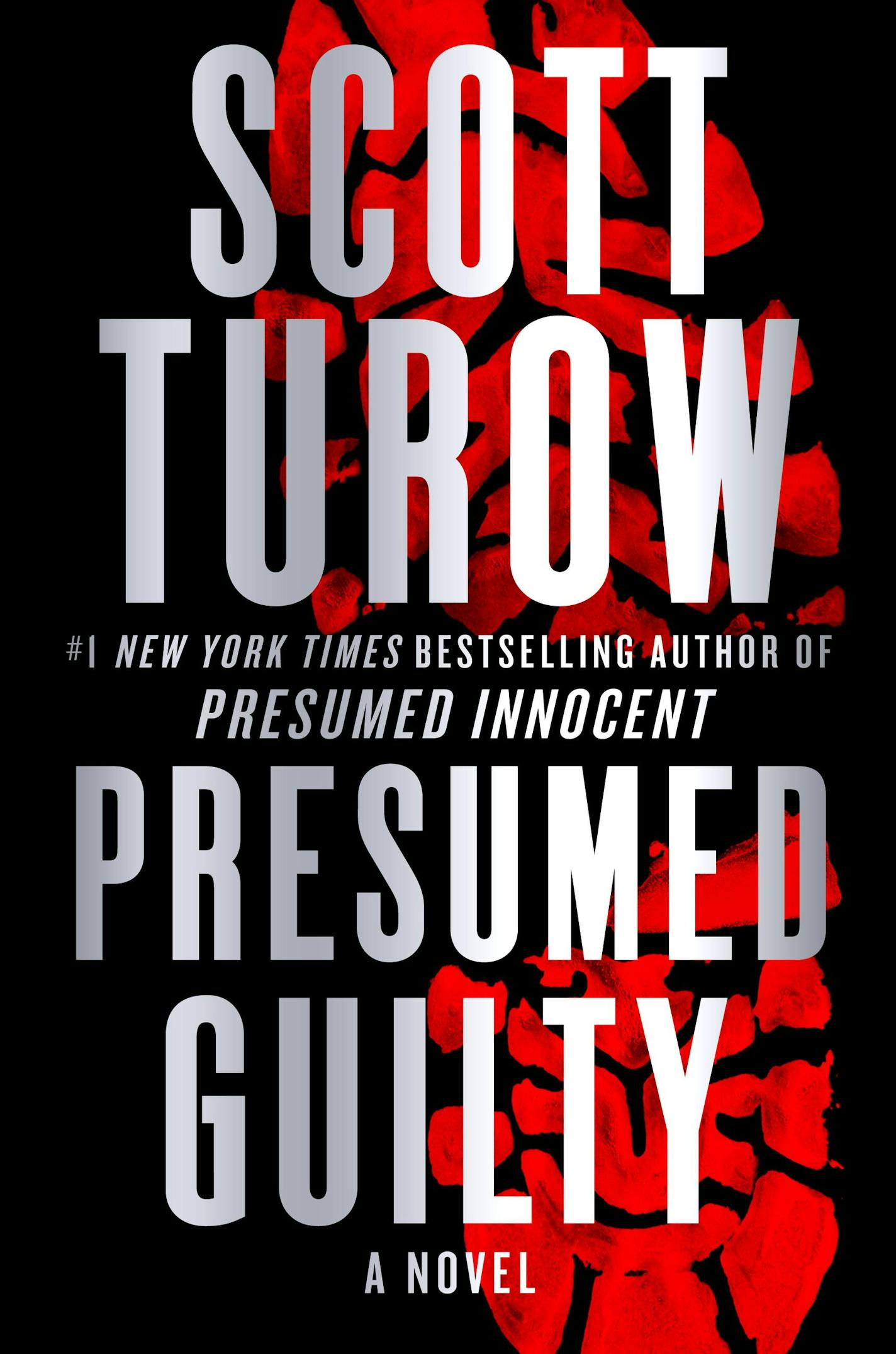 cover of Presumed Guilty is black with a red shoeprint