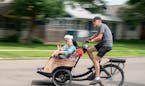 Tony Desnick of Cycling Without Age picked up Sister Susan Smith and Sister Rosalind Gefre for a ride from their home Carondelet Village, through St C