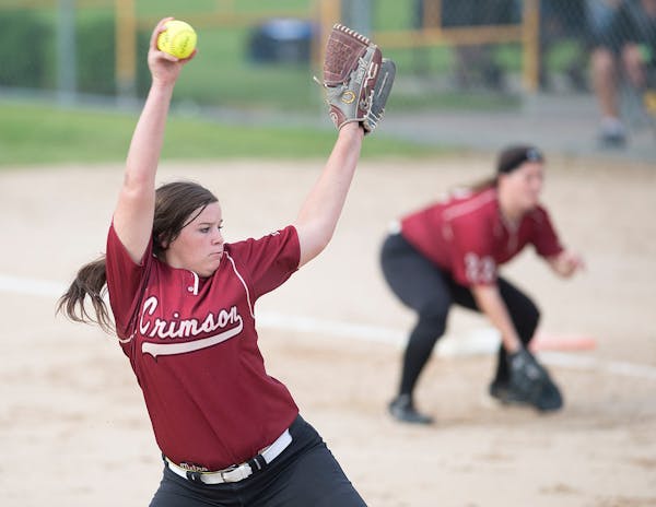 Maple Grove pitcher Sydney Smith threw a pitch against Eastview in the first inning during their 3A semifinal game in 2015.