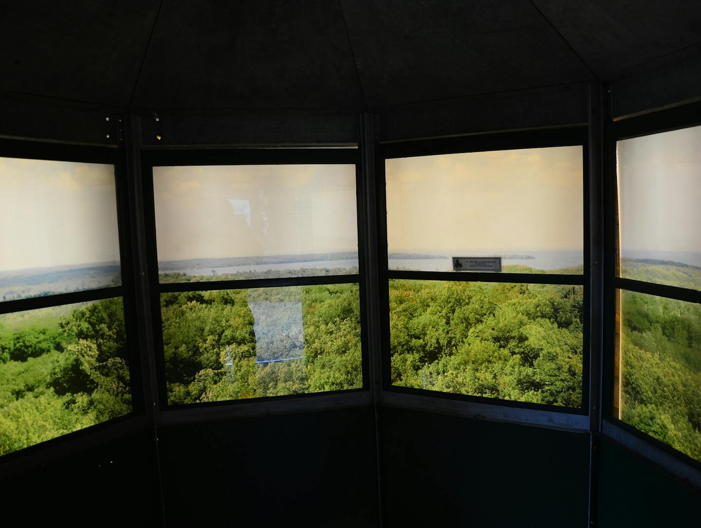 Also at the fair, this panoramic photo re-created the view from atop a fire tower in northern Minnesota.