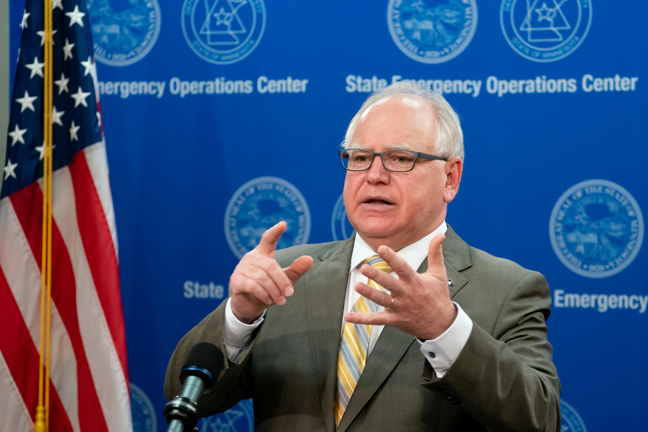 Governor Tim Walz announced at a press conference Tuesday that he was lifting a suspension on elective surgeries in Minnesota.. ] GLEN STUBBE • glen.stubbe@startribune.com Tuesday, May 5, 2020
