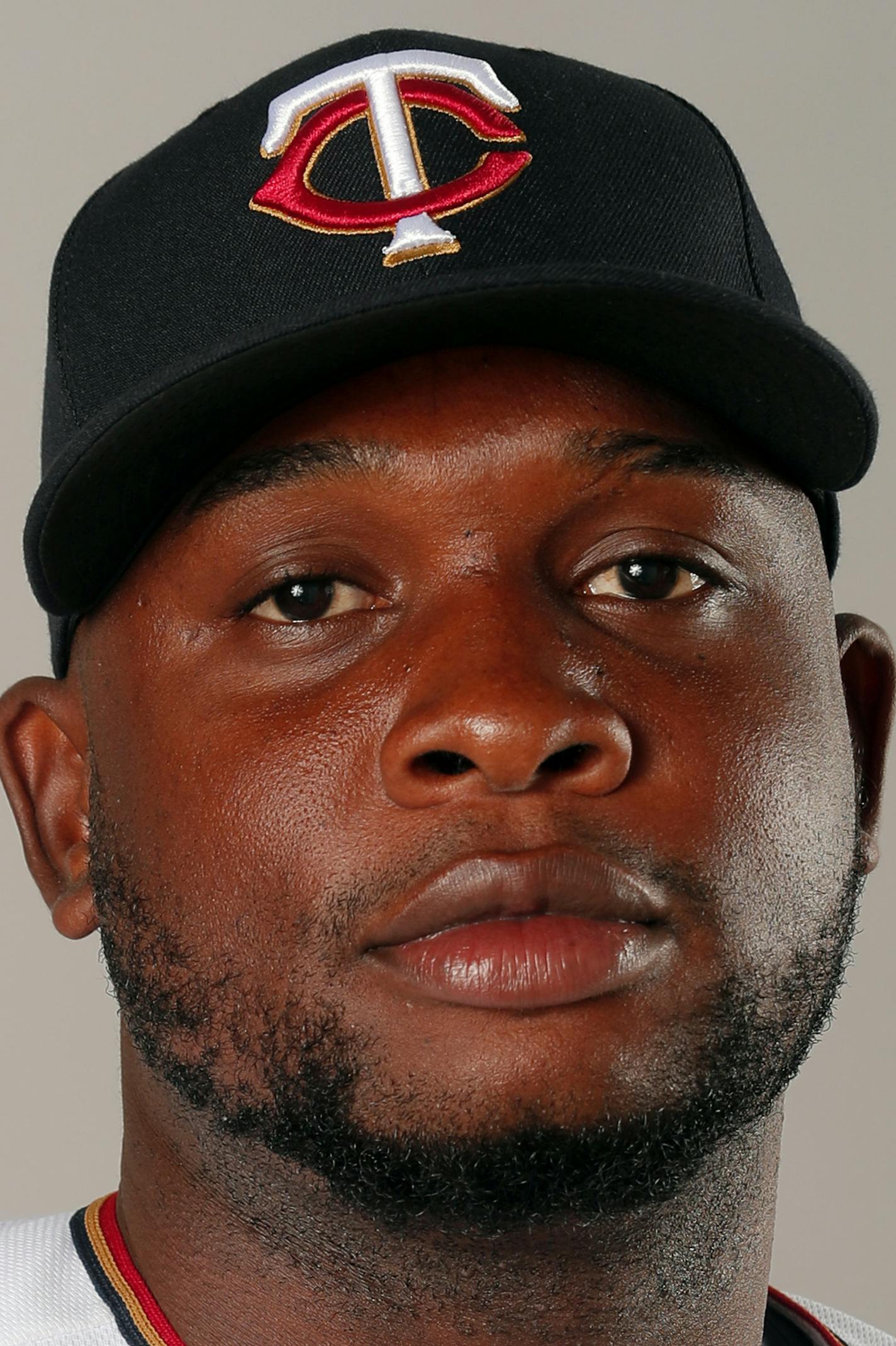 This is a 2019 photo of Miguel Sano of the Minnesota Twins. This image reflects the 2019 active roster as of Feb. 22, 2019, when this image was taken. (AP Photo/Gerald Herbert) ORG XMIT: standard transref