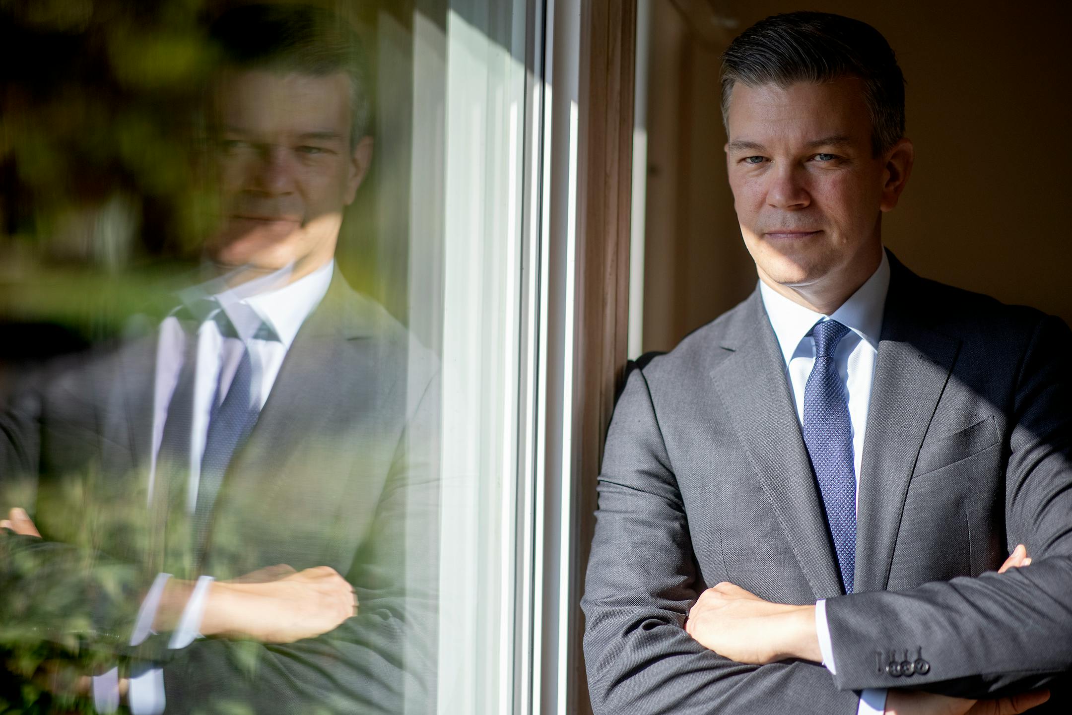 House Majority Leader Ryan Winkler photographed at his home, Tuesday, October 5, 2021 in Golden Valley, MN. Winkler will announce his formal candidacy for Hennepin County Attorney Tuesday morning, joining a field that includes former Chief Hennepin County Public Defender Mary Moriarty. ] ELIZABETH FLORES • liz.flores@startribune.com