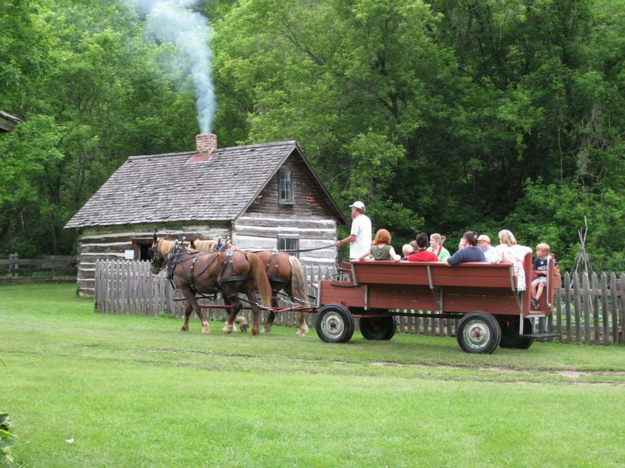 Pioneer buildings represent how Scandinavians set up their farms.