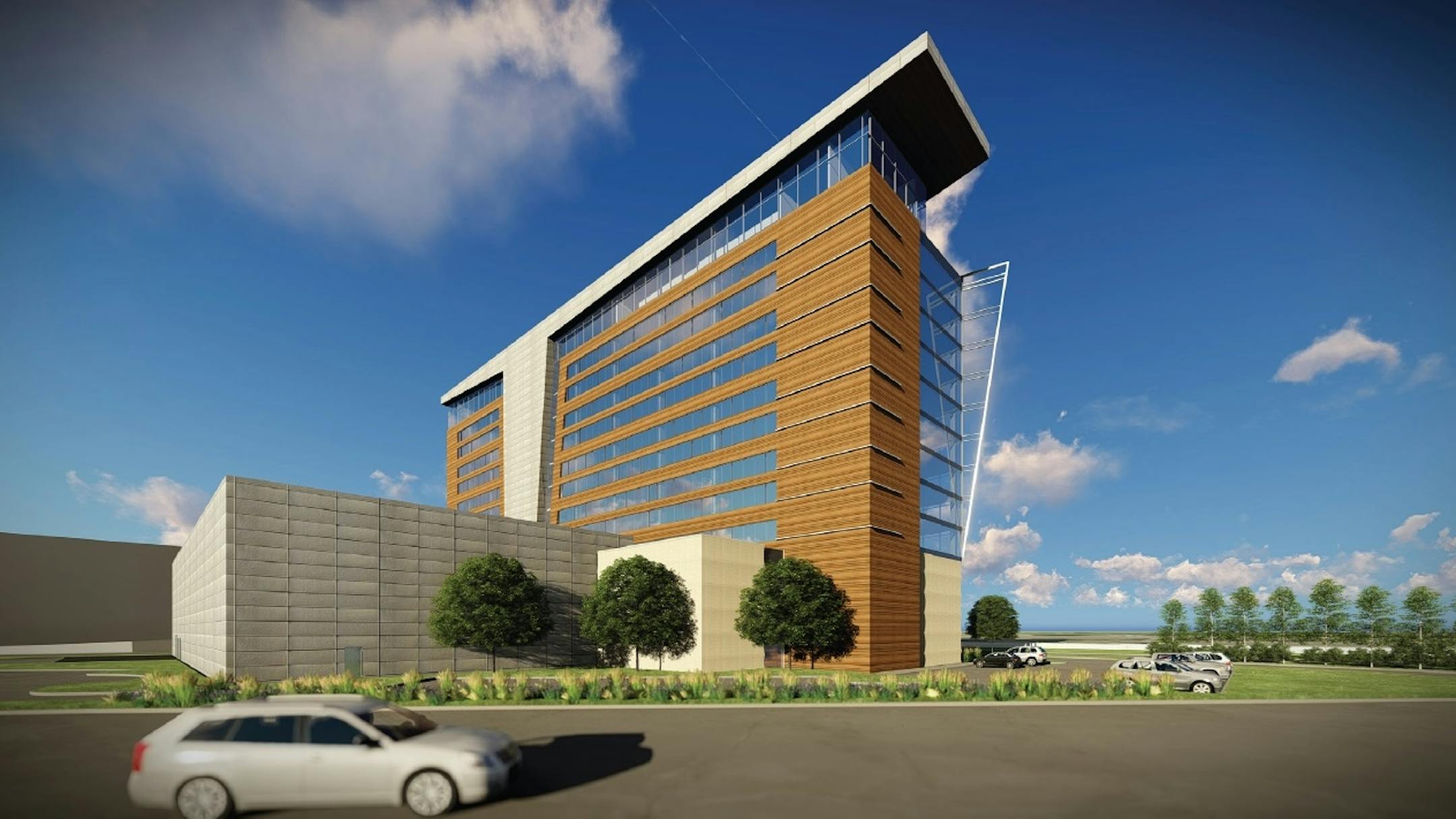 The hotel at Minneapolis/St. Paul International Airport, shown in a rendering unveiled to airport authorities on Monday, is part of $115 million makeover of the entryway to Terminal 1.