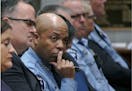 Minneapolis Police Chief Medaria Arradondo listened to concerns presented at a meeting at City Hall on Feb. 6.