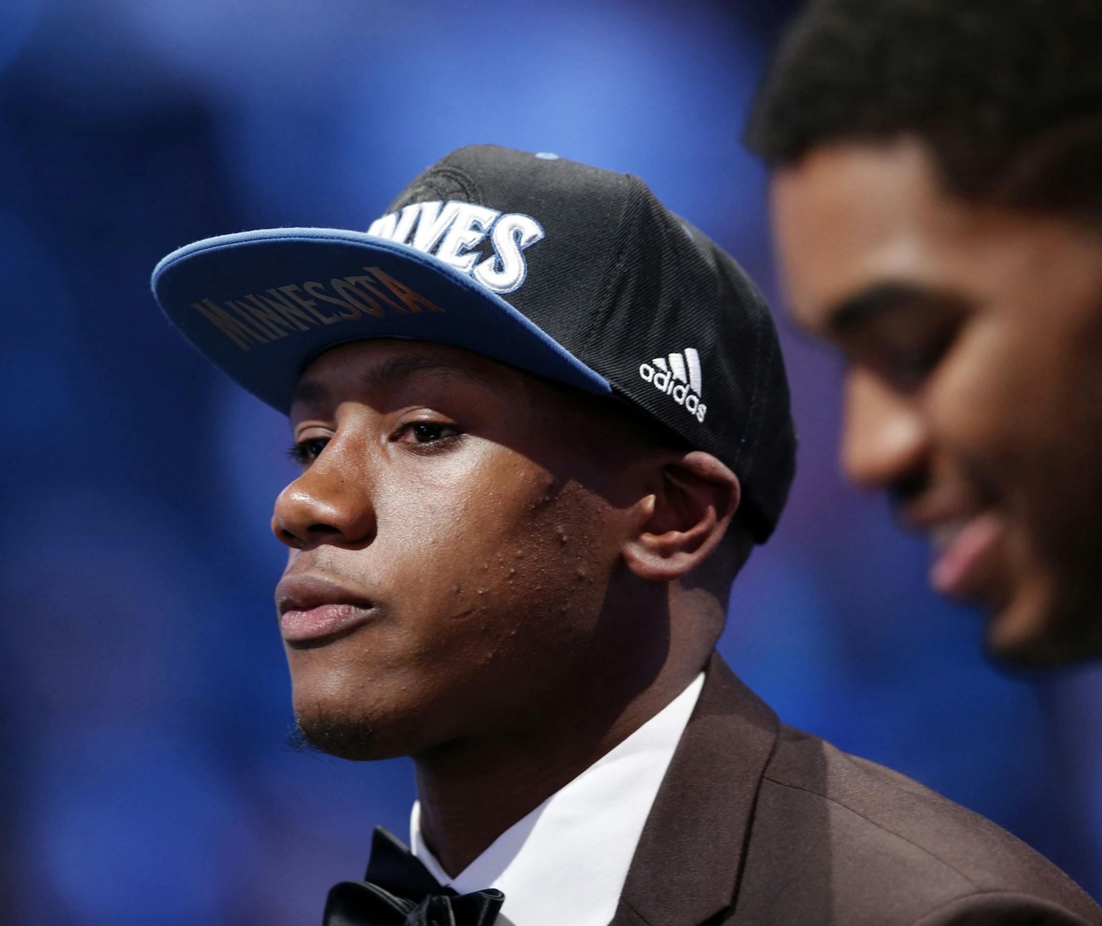 Minnesota Timberwolves first-round draft pick Kris Dunn prepares to be interviewed during the NBA Draft on Thursday, June 23, 2016, from Barclays Center in Brooklyn, N.Y.