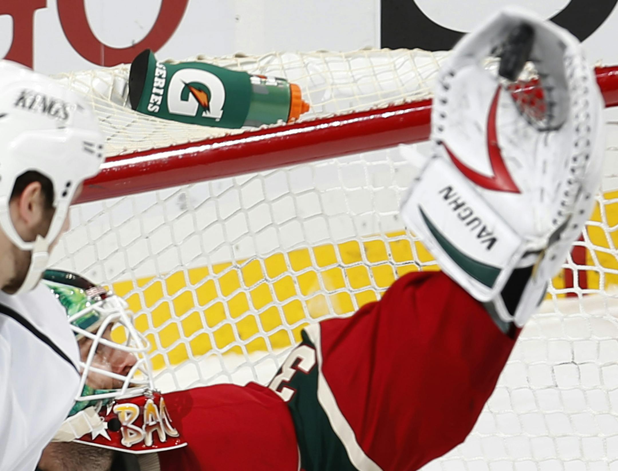 Minnesota Wild goalie Niklas Backstrom (32) made a save in the second period. ] CARLOS GONZALEZ cgonzalez@startribune.com April 23, 2013, St. Paul, Minn., Xcel Energy Center, NHL, Minnesota Wild vs. Los Angeles Kings (LA)