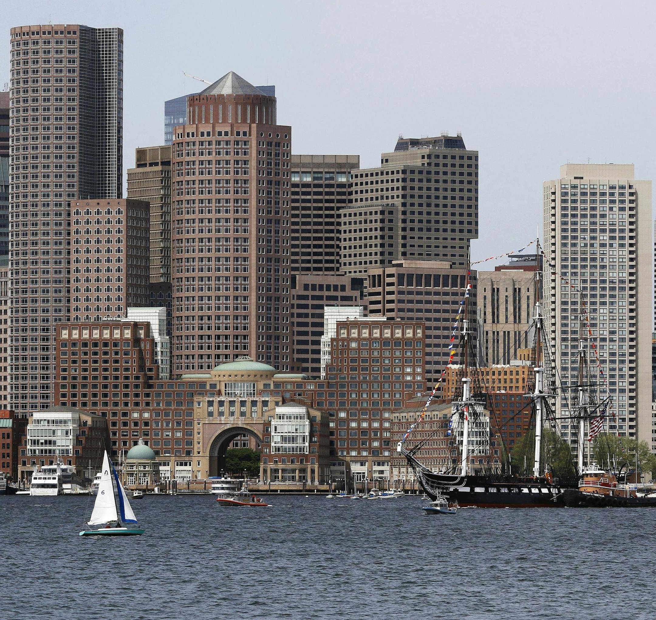The USS Constitution glides through Boston Harbor past the city skyline on a cruise to honor Vietnam veterans, Friday, May 18, 2018, in Boston. The U.S. Navy vessel known as "Old Ironsides" is the world's oldest commissioned warship still afloat. (AP Photo/Bill Sikes) ORG XMIT: NYOTK