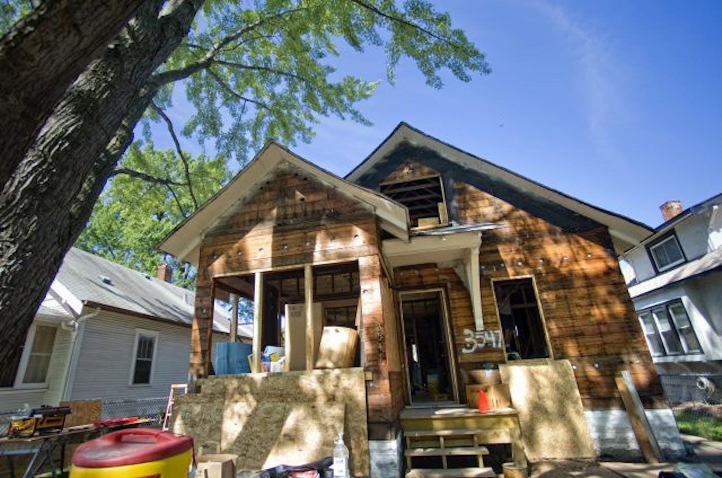 Thanks to WomenBuild workers, this Habitat for Humanity house on Emerson Avenue in north Minneapolis will soon be refurbished and ready for its new owner.