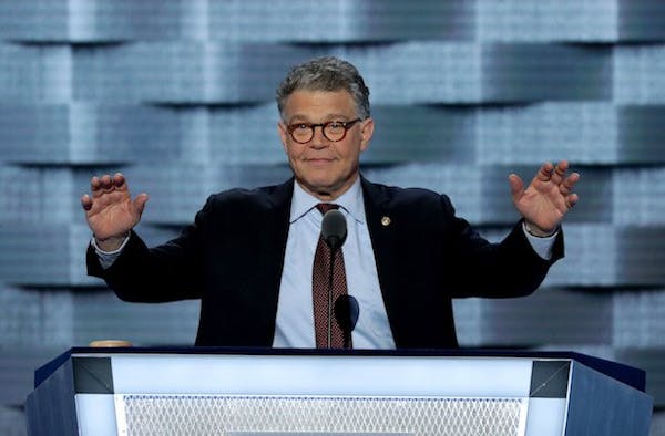 Sen. Al Franken appears at the Democratic National Convention in 2016.