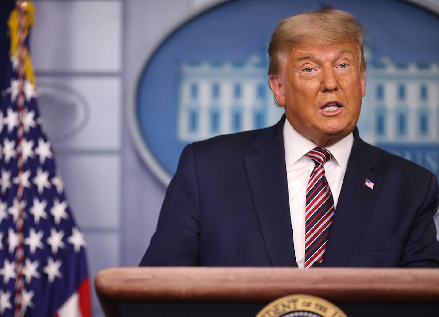 President Donald Trump speaks in the briefing room at the White House in Washington, D.C., on Thursday, Nov. 5, 2020.