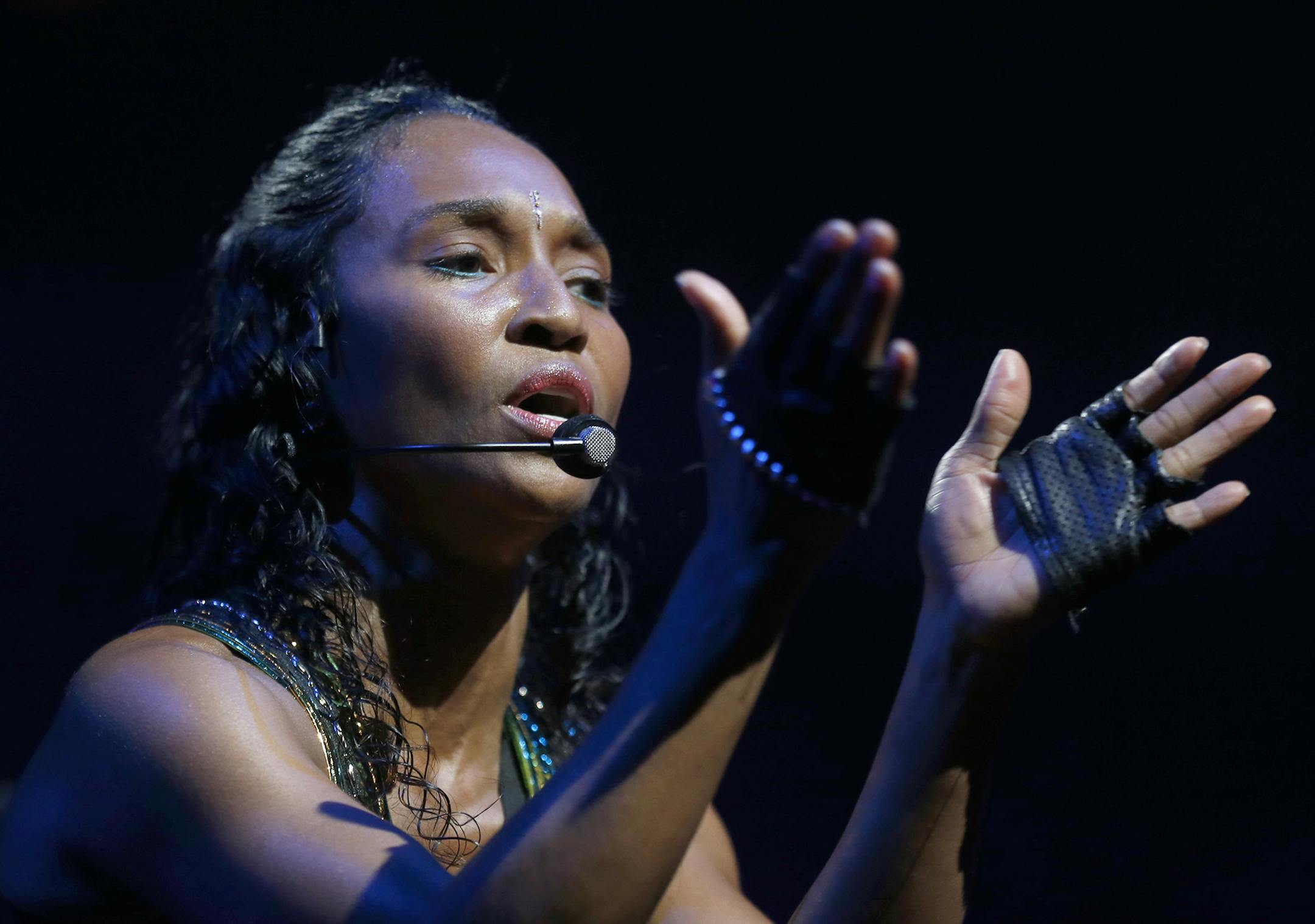 TLC performed one of the opening acts for New Kids on the Block ] (KYNDELL HARKNESS/STAR TRIBUNE) kyndell.harkness@startribune.com New Kids and the Block performed with Nelly and TLC as their opening act at the Xcel Energy Center in St Paul Min., Wednesday, May 20, 2015.