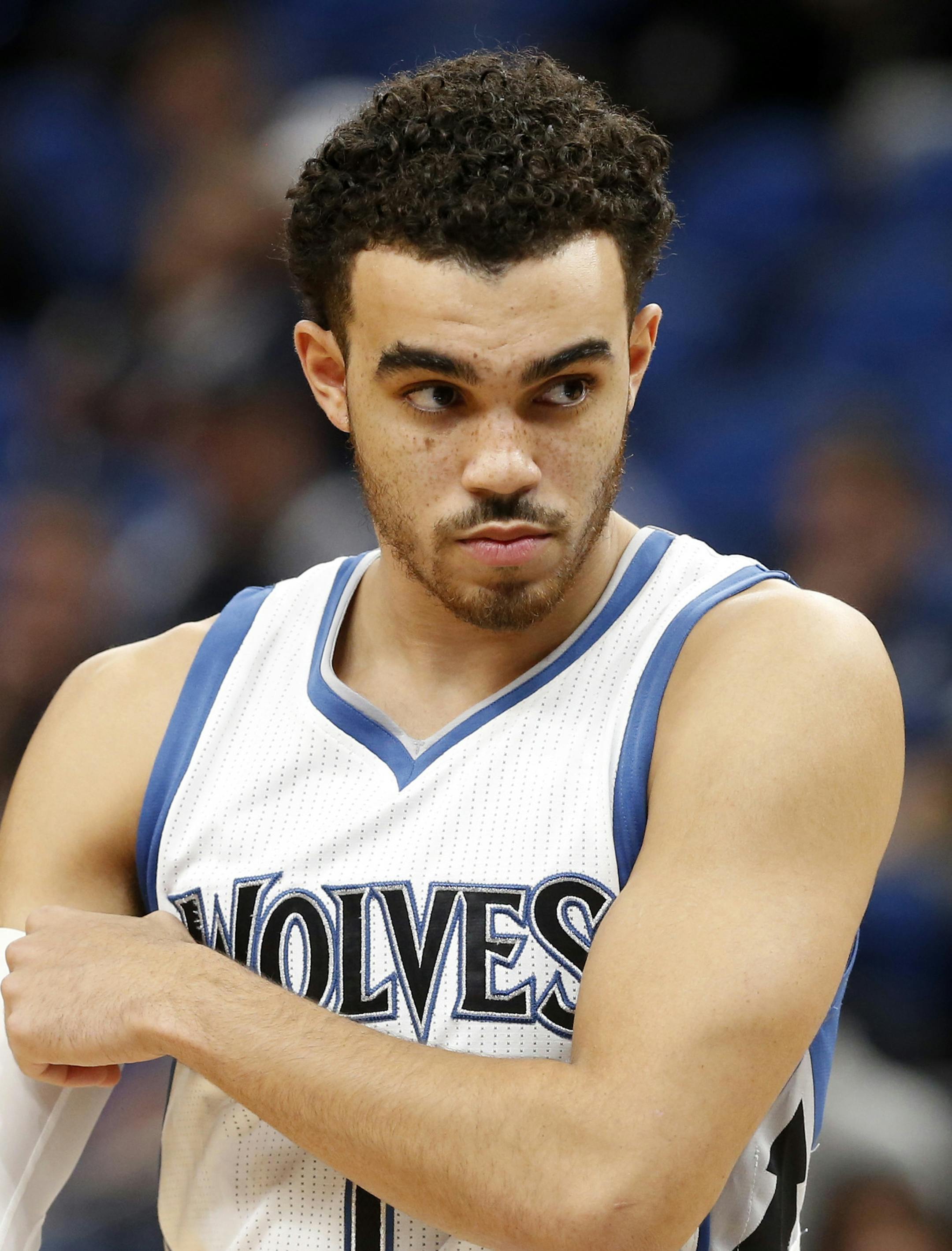 Minnesota Timberwolves' Tyus Jones plays against the Philadelphia 76ers in the second half of an NBA basketball game Thursday, Nov. 17, 2016, in Minneapolis.(AP Photo/Jim Mone)