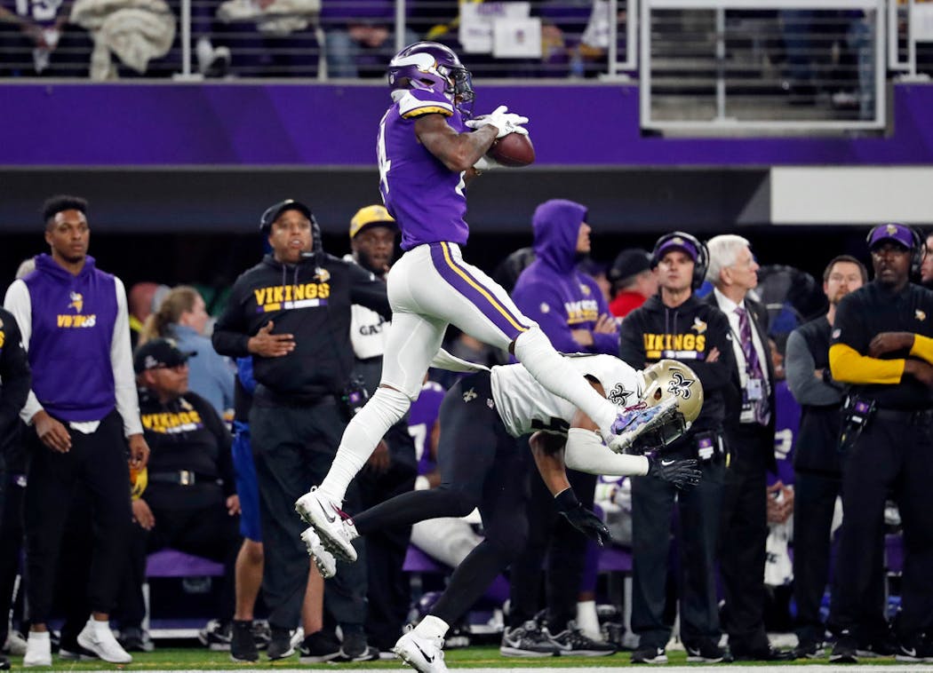 Stefon Diggs went high to make the catch on the play that would come to be known as the Minneapolis Miracle..