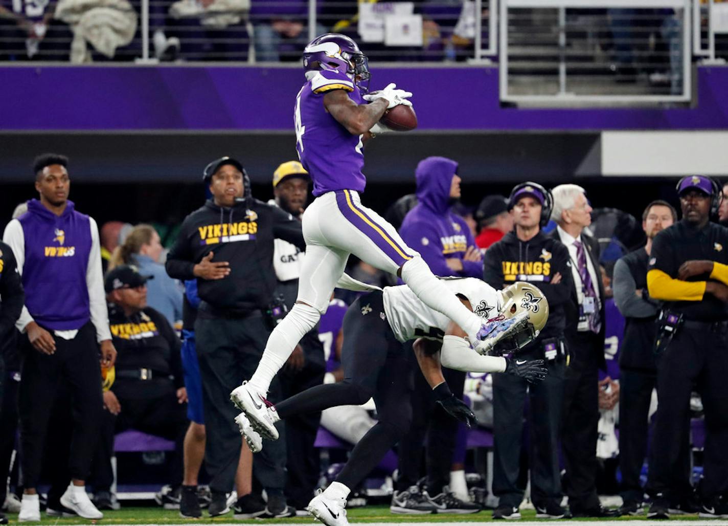 Stefon Diggs went high to make the catch on the play that would come to be known as the Minneapolis Miracle..