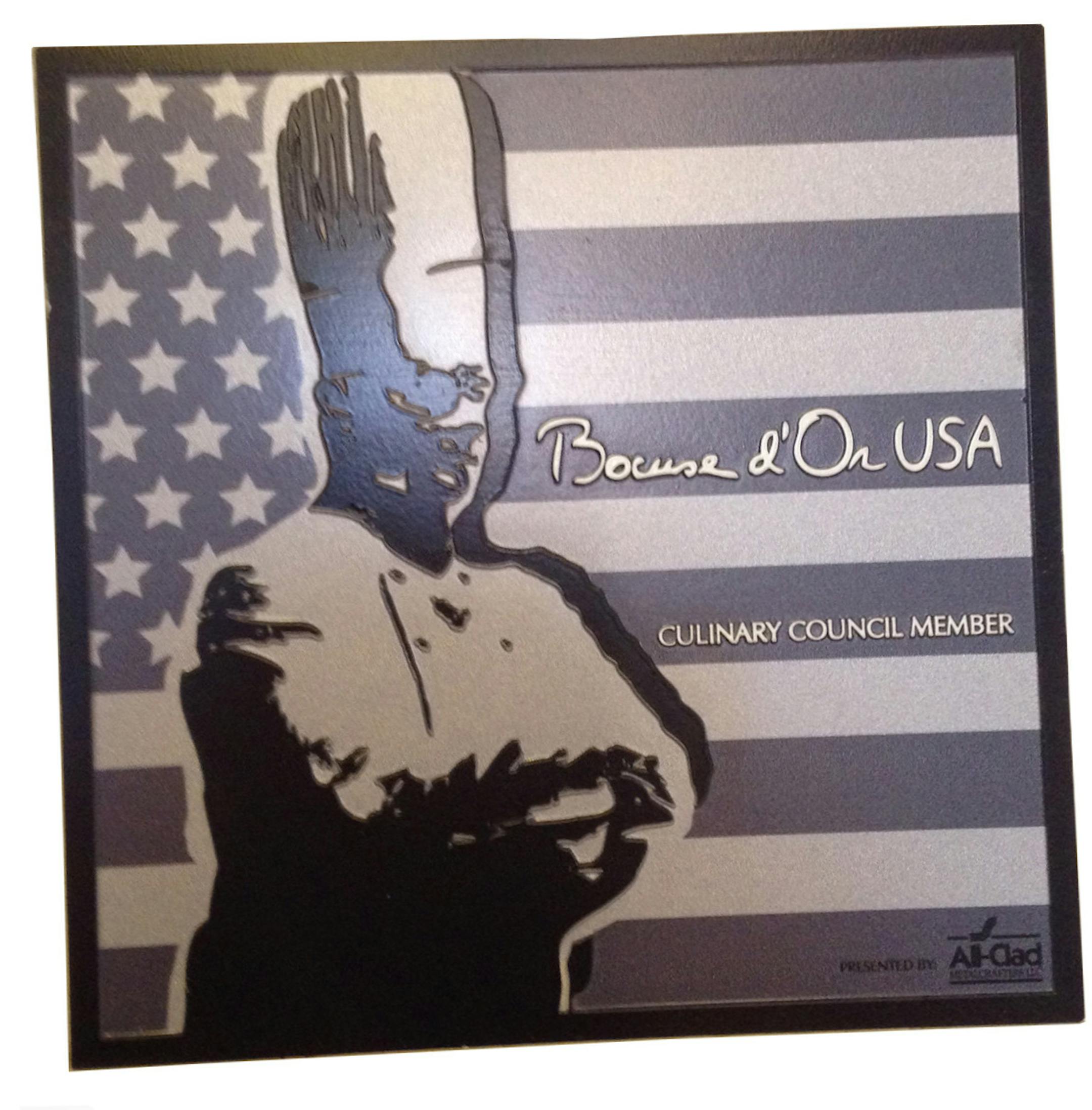 Bocuse d'Or USA tile that's in Gavin Kaysen's kitchen. Provided photo