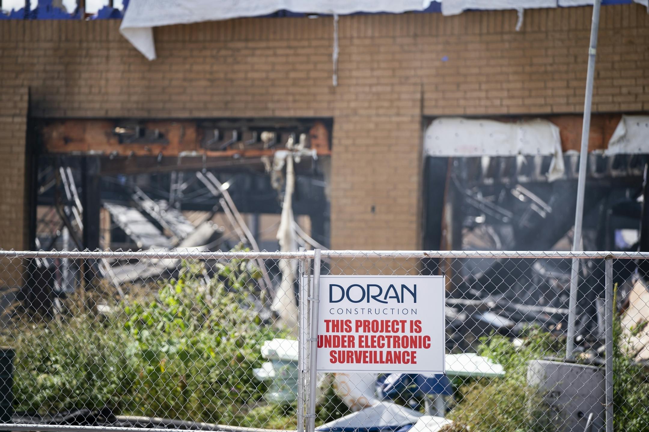 St. Paul firefighters battled a fire at a construction site across from Xcel Energy Center in downtown St. Paul.