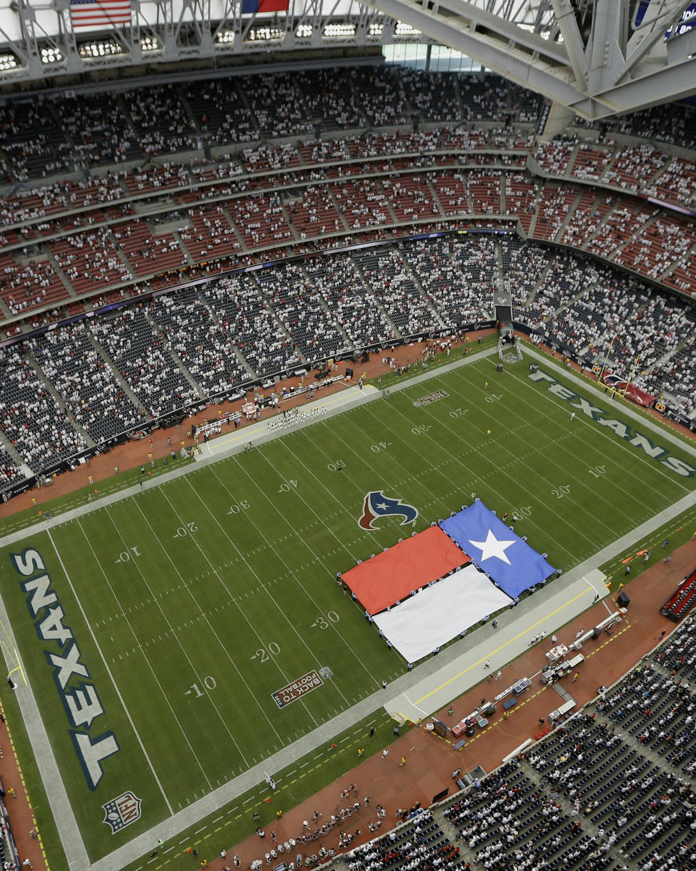 Reliant Stadium is shown before an NFL football game between the Tennessee Titans and Houston Texans Sunday, Sept. 15, 2013, in Houston. (AP Photo/David J. Phillip) ORG XMIT: NYOTK