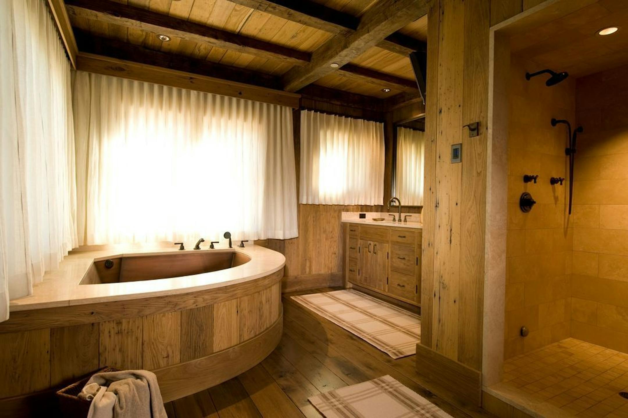 A bathroom, one of 11 in the home.