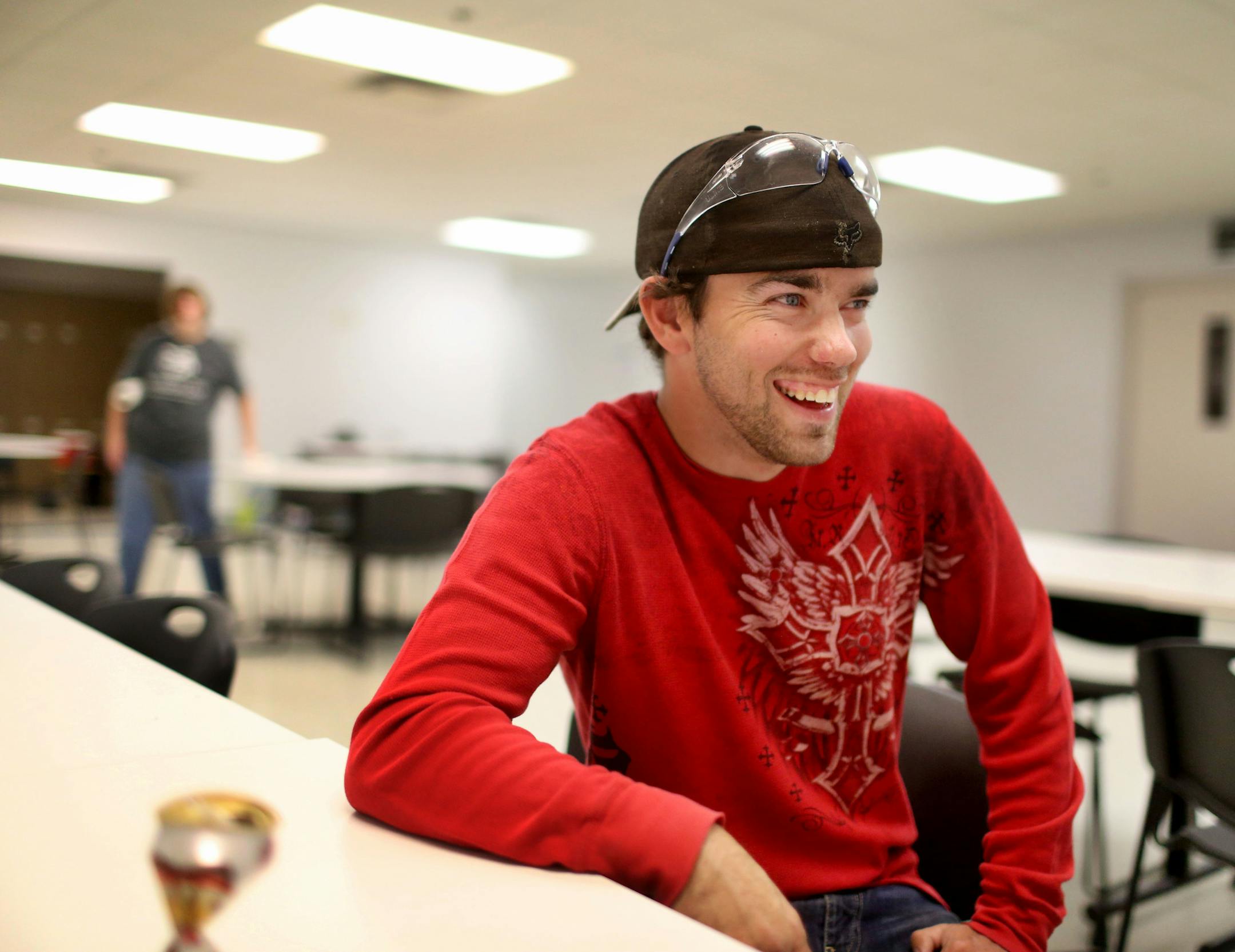 Disabled workers like John Week, 37, have opportunities that they never thought possible. Workers who once toiled for years in dead-end jobs are now making up to $14 an hour at an MDI facility and have opportunities for advancement. Here, Ryan Seharnott, 30, who has epilepsy, makes $10 an hour on the recycling line and with the money he&#xed;s made, he&#xed;s traveled to Alaska and Hawaii. Sheraton was seen in the break room at MDI&#xed;s recycling plant Tuesday, Sept. 27, 2016, in Cohasset, MN.