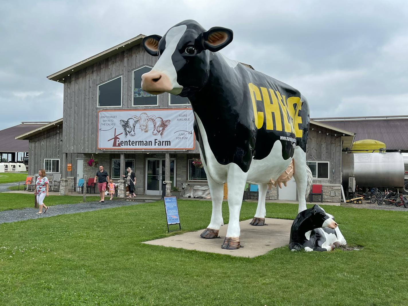 A 12-foot cow statue at Marieke Gouda creamery in Thorp, Wis.