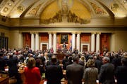 Governor Mark Dayton honored Lt. Governor Yvonne Prettner Solon who received a standing ovation as he delivered his state of the state address from th