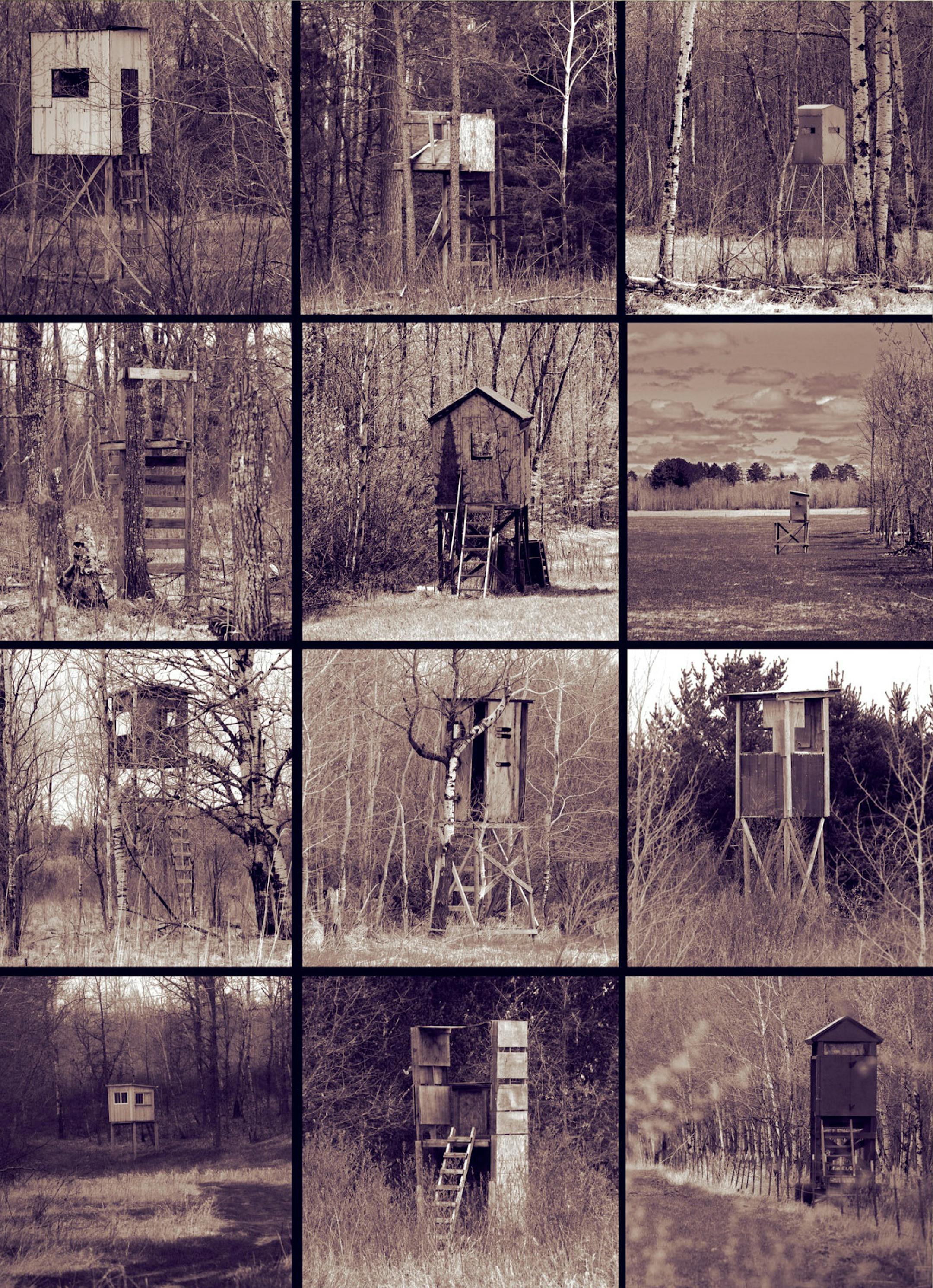 If you drive the back roads of Northern Minnesota it doesn't take long to spot a deer stand in almost every clearing. Construction methods from precision carpentry to scrap wood and old carpet. This is a collection of beauties. ] BRIAN PETERSON ‚Ä¢ brian.peterson@startribune.com Crookston, MN 10/13/14