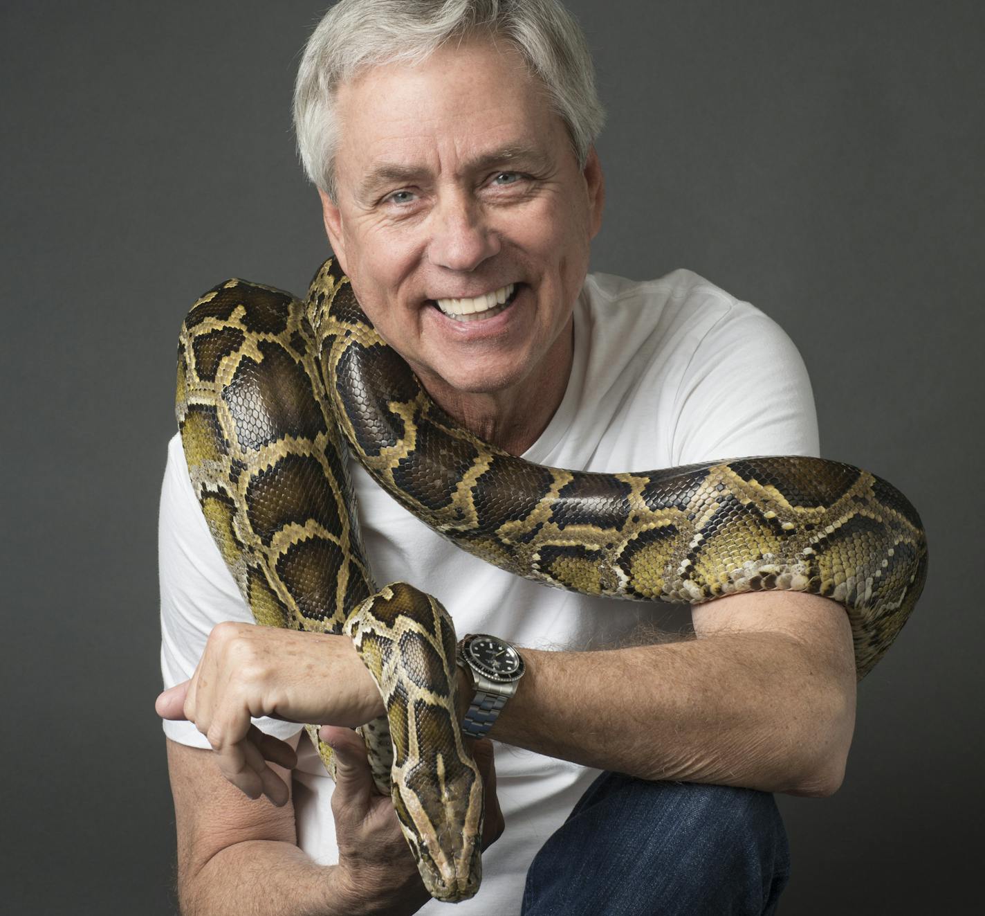 Carl Hiassen's new book "Squeeze Me" features a python.