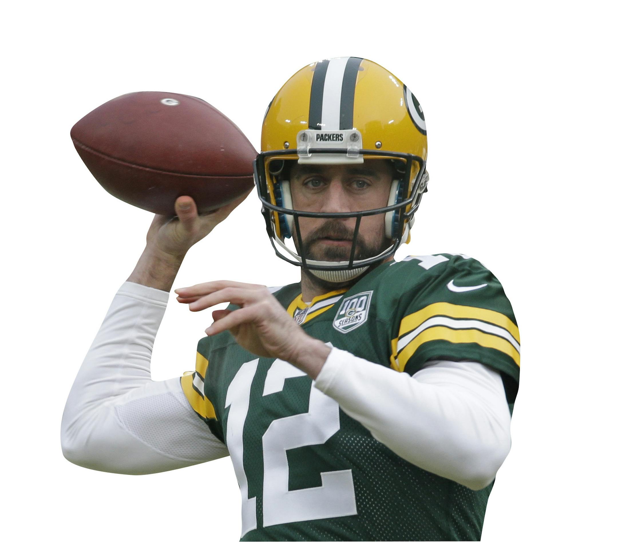 Green Bay Packers' Aaron Rodgers warms up before an NFL football game against the Detroit Lions Sunday, Dec. 30, 2018, in Green Bay, Wis. The Packers won 34-20. (AP Photo/Mike Roemer) ORG XMIT: WIMG1