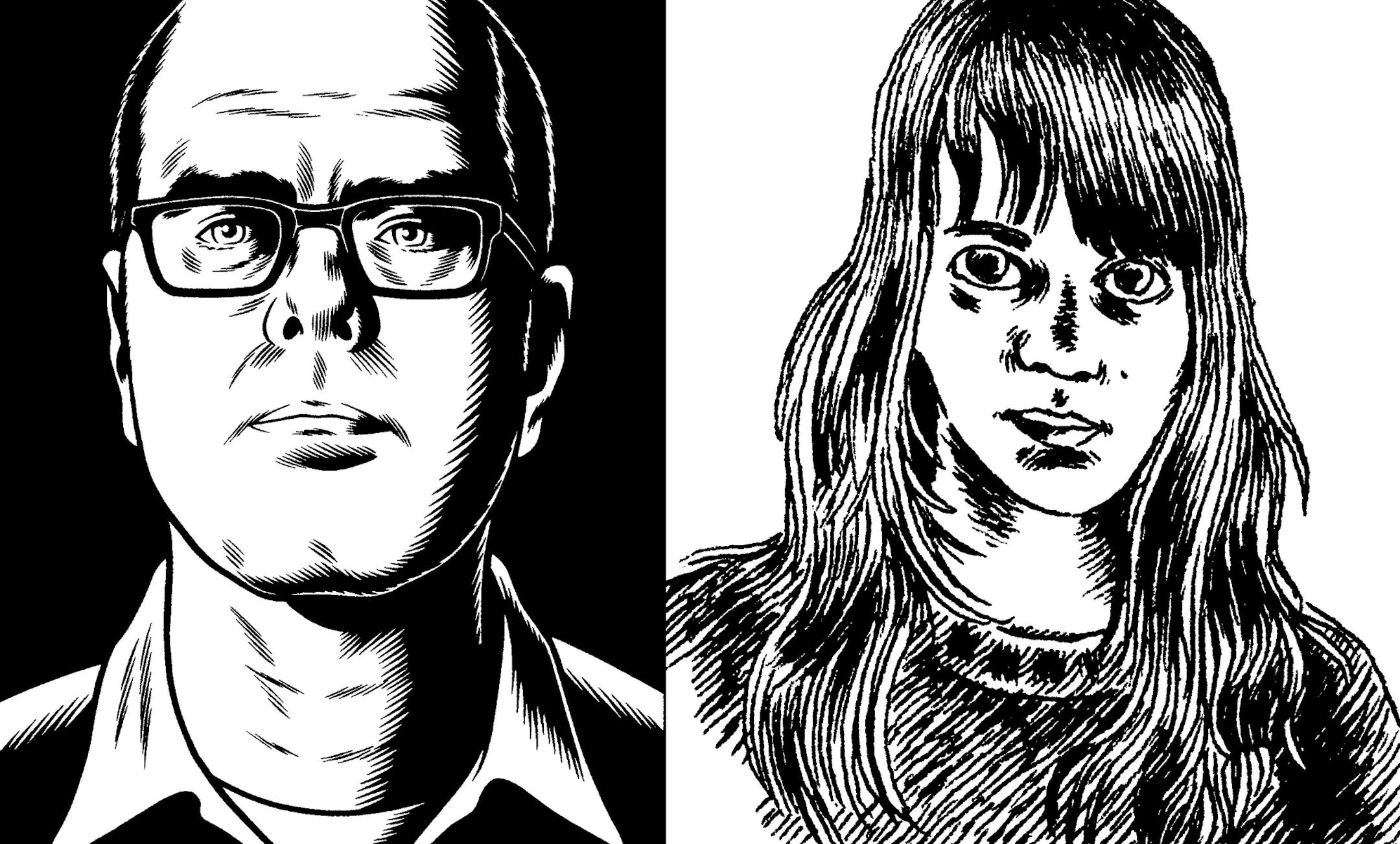 Self-portraits by Charles Burns and Gabrielle Bell