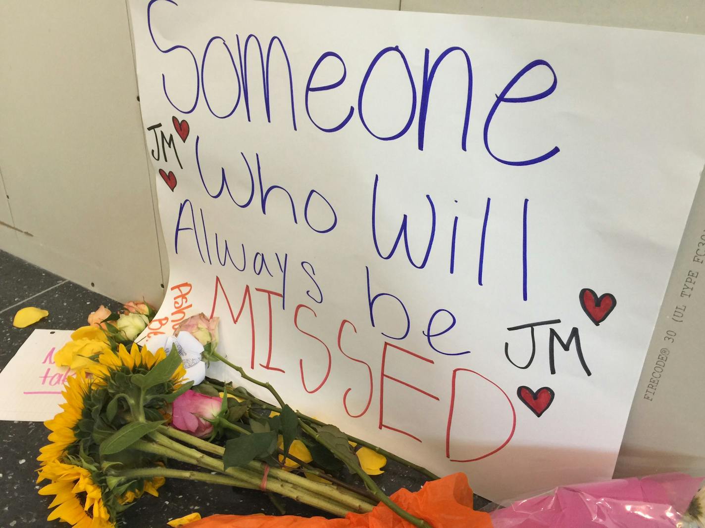 One of many posters made by Shakopee students to remember Ja'Mason Moffett, killed in a crash on Thursday afternoon.