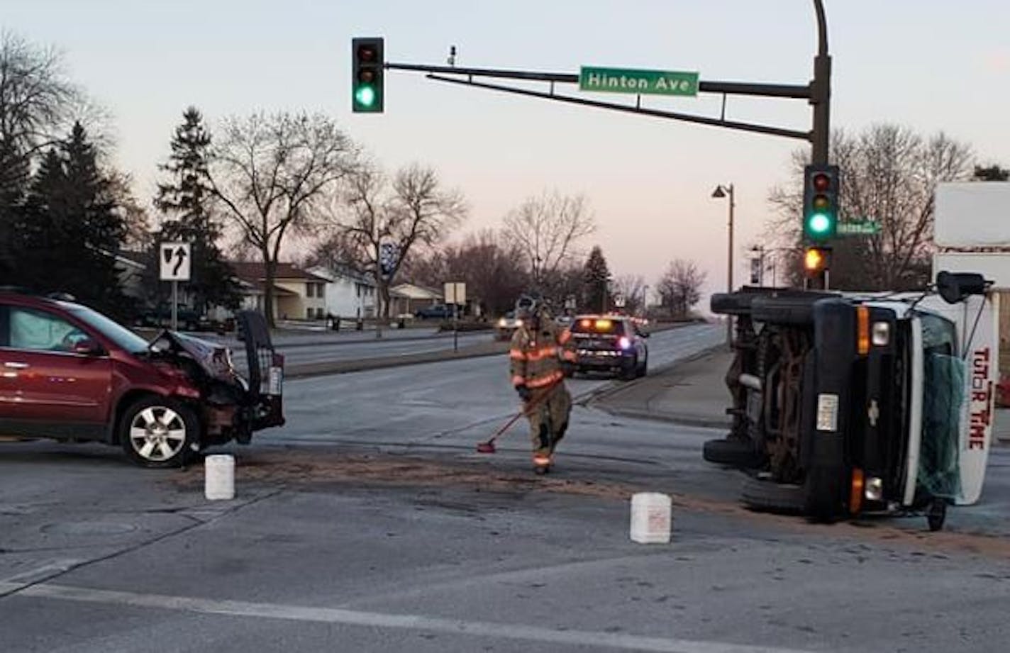 A bus serving a child care center was involved in a crash Wednesday.