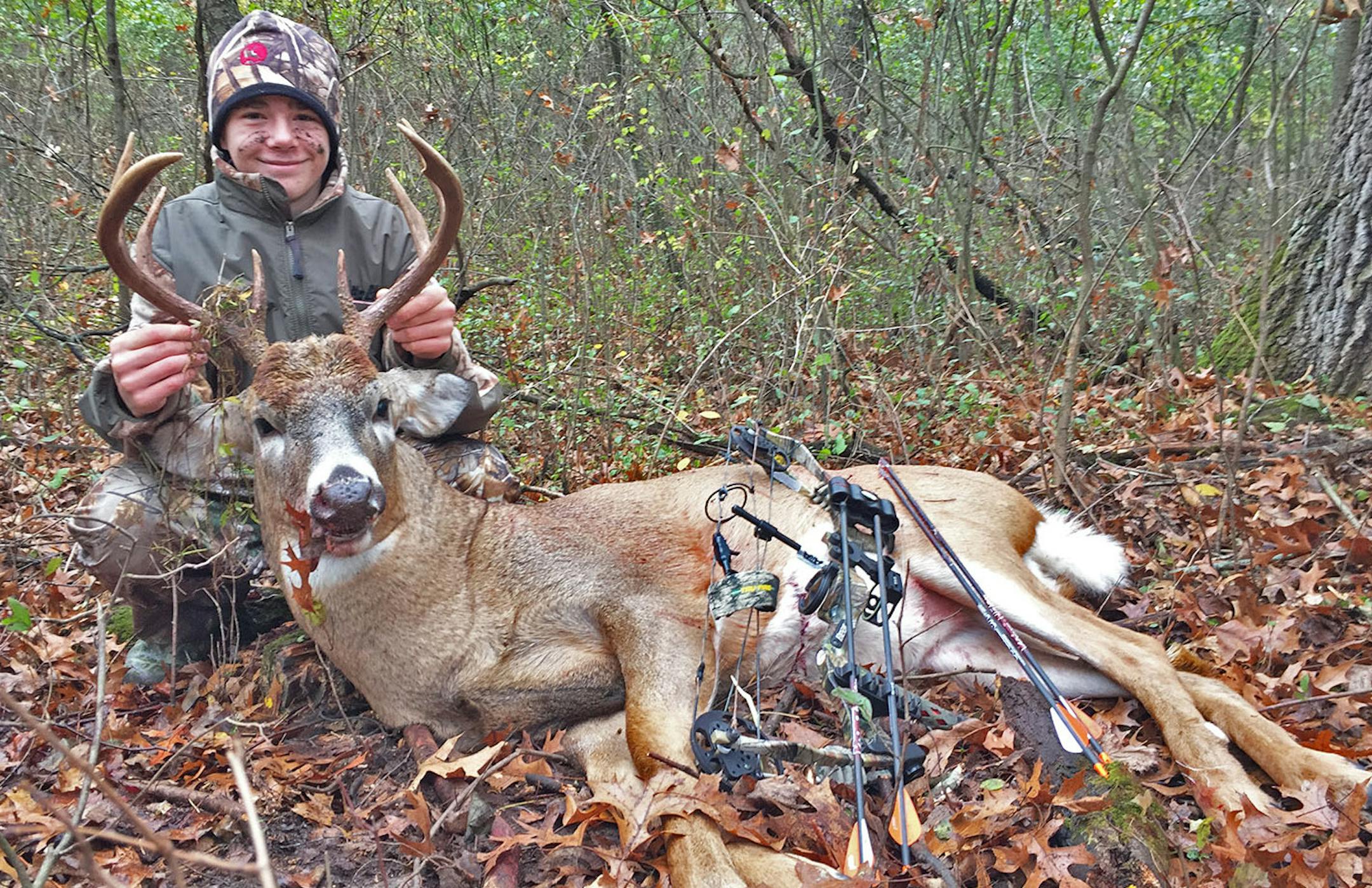 Wayzata High School freshman Cole Ciardelli, 14, shot an eight-point buck from the same stand used by his father two years earlier to arrow a similar buck.