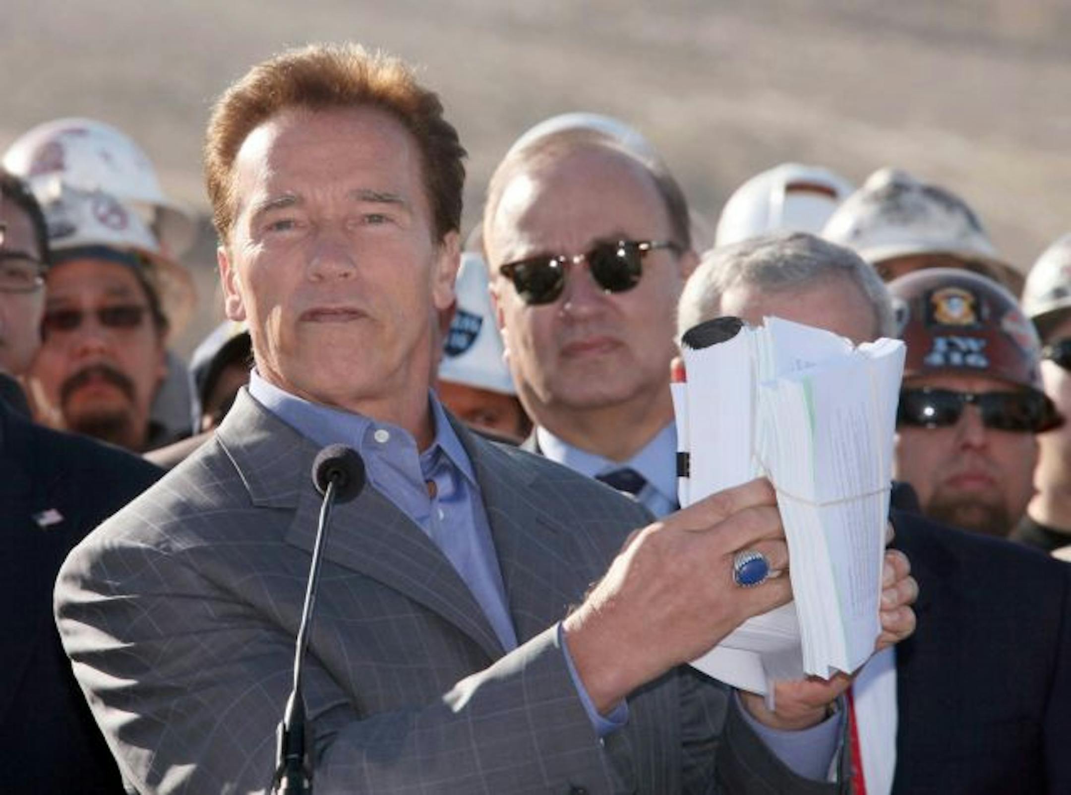 California Gov. Arnold Schwarzenegger signed a bill Thursday in Industry, Calif., allowing the construction of a new stadium that developers hope will lure an NFL team to the area.