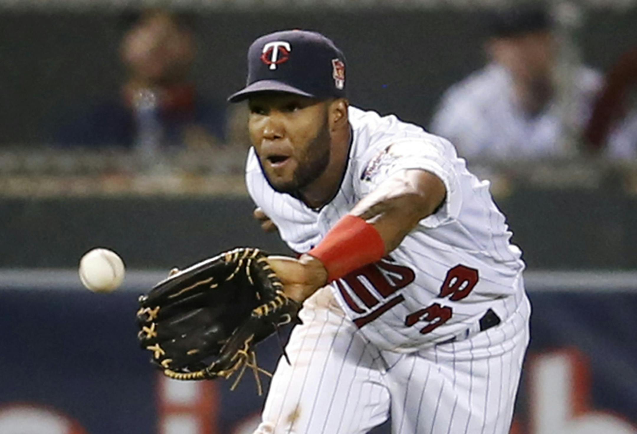 Minnesota Twins centerfielder Danny Santana (38) made a running catch on a ball hit by Avisail Garcia in the ninth inning. ] CARLOS GONZALEZ cgonzalez@startribune.com - September 2, 2014, Minneapolis, Minn., Target Field, MLB, Minnesota Twins vs. Chicago White Sox