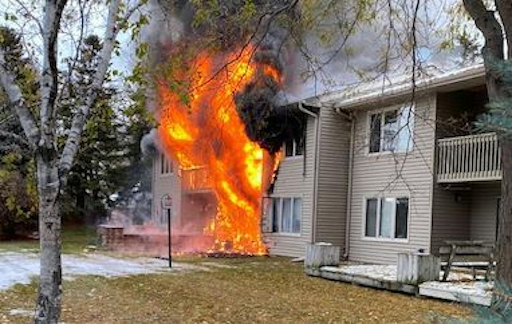 Fire ravaged townhouses in Golden Valley on Wednesday.