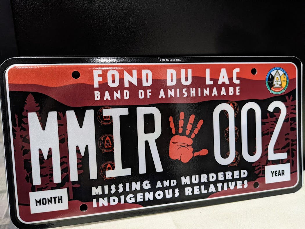 The Fond du Lac Band MMIR license plate.
